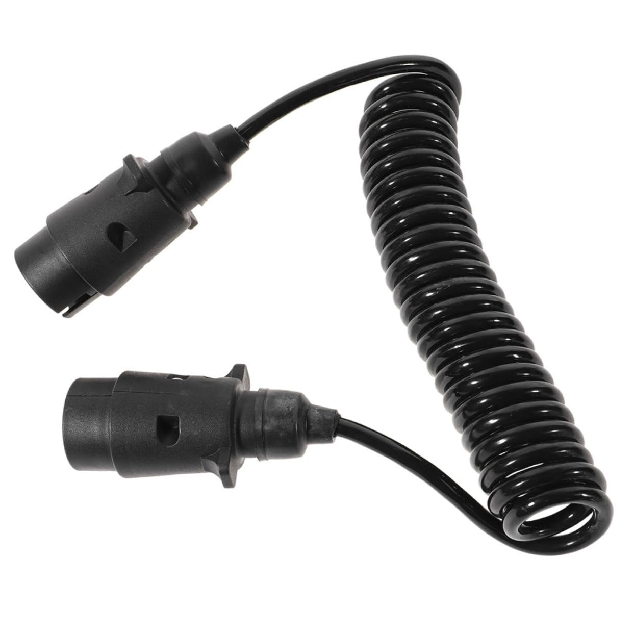 Cable de Alimentación Eléctrica Enrollado para Remolque, Negro