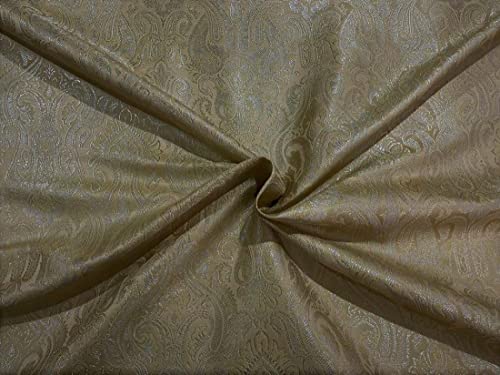 Tissu jacquard or brocart drap d'or motif cachemire pour couture et loisirs créatifs