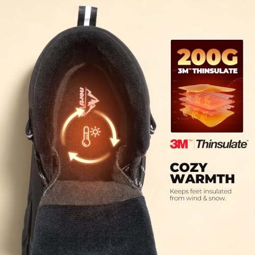 Image of NORTIV 8 Men's Wide Winter Boots Grip on Snow Ice | Insulated Waterproof Lightweight Comfortable Hiking Outdoor Boots Snowgrade