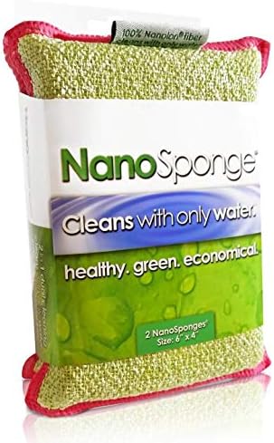 Nano Sponge Cleaning Sponges. Supersized Everyday Heavy Duty Household Kitchen and Dish Sponge. 2 Pack. 6 x 4
