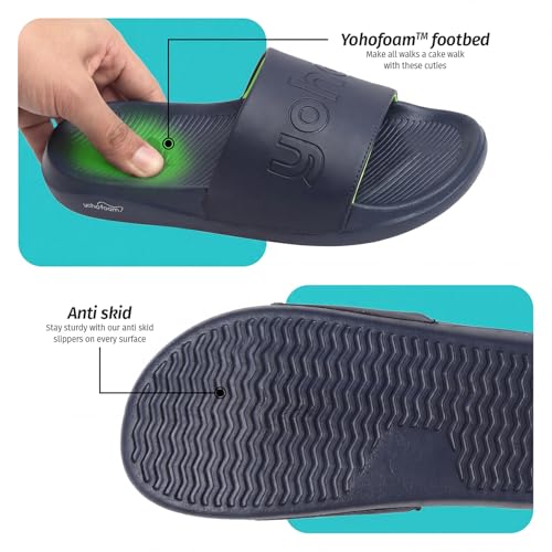 Image of YOHO Drystep Sliders for Men | Waterproof Monsoon Footwear & Rainy Sandals | Skin Friendly Adjustable Strap