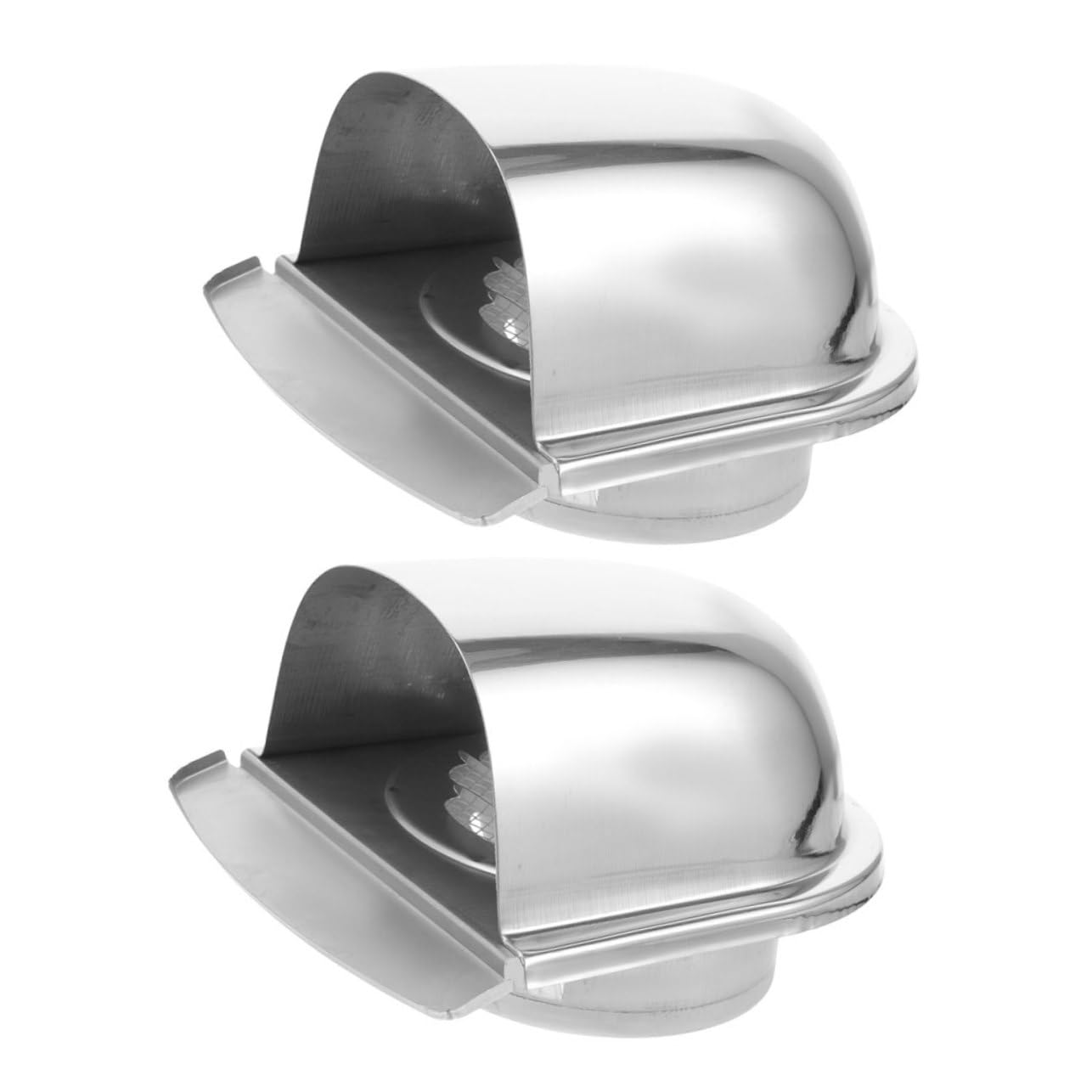 Bouche aération salle de bain inox capuchon ventilation murale et couvercle pluie maison x2