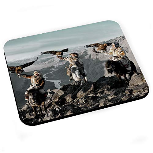 Fabulous Tapis de Souris 3 Chasseurs Mongolie Aigles Montages Vallee Photo Exceptionnelle
