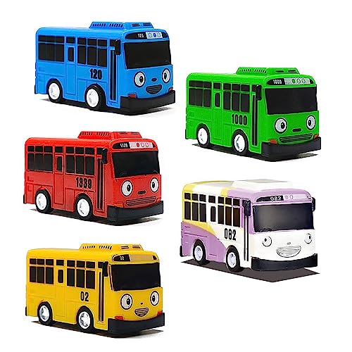 SHDIEHJFMLDH 5pcs Mini Bus Toys,Coches de Juguetes,Metálico Tire hacia Atrás Coches,Mini Bus Coches Cars,para NiñOs PequeñOs, Juegos Educativos para NiñOs Y NiñAs, Regalo De Fiesta De CumpleañOs