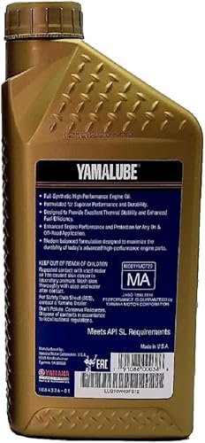 Miniatura 2 de Yamaha Yamalube 10W-40 - Aceite de motor totalmente sintético HP - 1 cuarto de galón, #LUB-10W40-FS-12