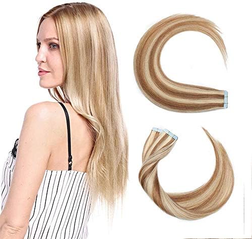 40 pcs Tape in Hair Extensions Human Hair Black Full Head - 100% Real Remy Natural Hair Straight Skin Weft (12 inches 80g, #1 Jet Black)