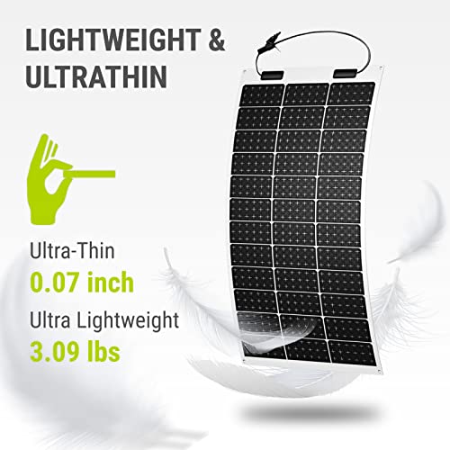 Newpowa Flexible Solar Panel 100W 12 Volt Monocrystalline Semi-Flexible Bendable Mono Ultra Lightweight High Efficiency Charger Off-Grid For Uneven Surfaces Marine Rv Cabin Va #TOP1