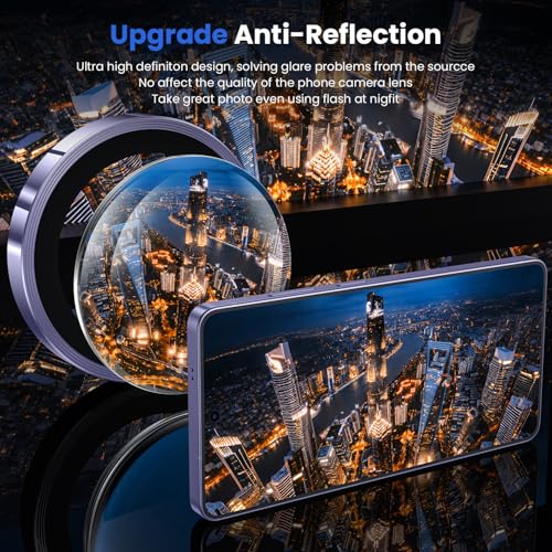 Image of WSKEN for Samsung Galaxy S26 Ultra Camera Lens Protector - Ultra Thin Case Friendly, 9H Shatterproof Tempered Glass with Anti Scratch Metal Circle Camera Screen Protector Cover Accessories, Violet