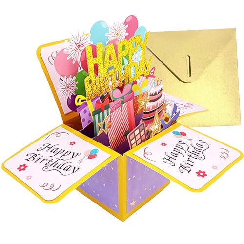 Carte Anniversaire 40 Ans Pop-Up 3D – Carte De Vœux Musicale Originale Noire Et Or Avec Enveloppe – Cadeau Parfait Pour Lui Ou Elle