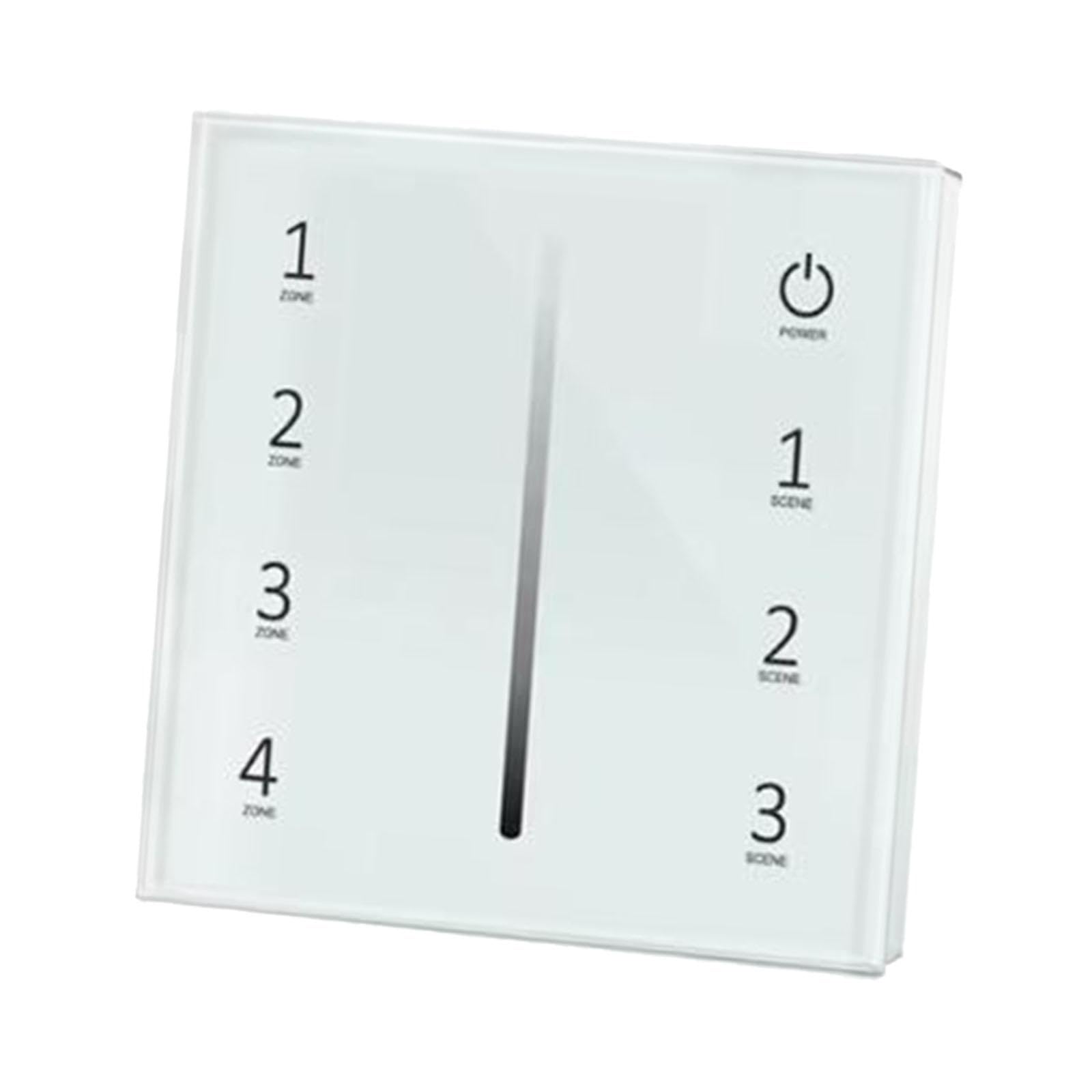 Sharplace Interruptor Regulador de Intensidad LED con Placa de Pared Incluida. 4 Canales. Controlador de Atenuación LED Universal de 4 Vías para Luces de Dormit