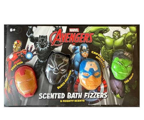 Marvel Avengers Scented Bath Fizzers Set of 4 50g Each Iron Man Black Panther Captain America The Hulk