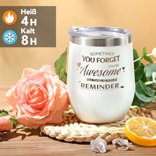 TwoduYoo Geburtstagsgeschenk für Frauen,12oz personalisierten Trinkbecher für Mama/Freundin/Oma/Tochter, Entspannung Wellness Geschenke für Frauen, 18 21 30 40 50 60 Frauengeschenk, Rosa 3