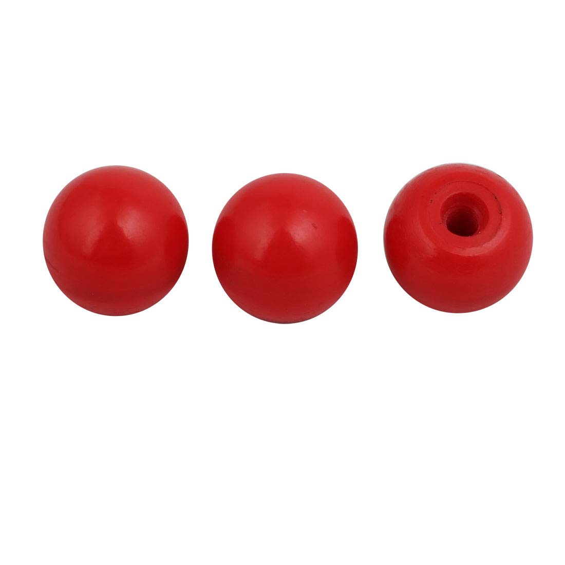 Aexit M6 Threaded Machine Tool Accessories 25mm Diameter Plastic Round Ball Knob Machine Tool Red 3 Pcs Model:12as214qo253