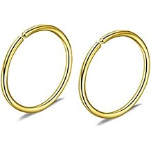 KnBoB Stainless Steel Nose Ring 20 Gauge, Nose Ring Used for Piercing 0.8MM 2PCS with Round Shape and Fashion Style