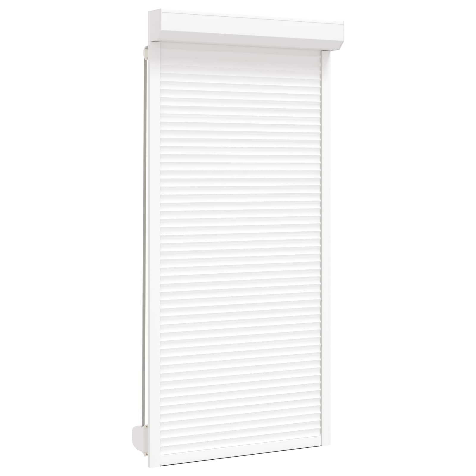 Store enrouleur 100 x 210 cm en aluminium et polyuréthane pour fenêtre - Protection contre les regards indiscrets - Contrôle de la lumière - Manuel - Blanc