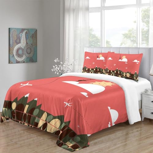 Housse de couette avion 200x200cm anti-plis en microfibre avec zip - 5