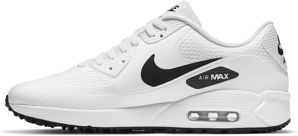 Nike Men's Air Max 90 G Spikeless Golf Shoes, White/Black, 11
