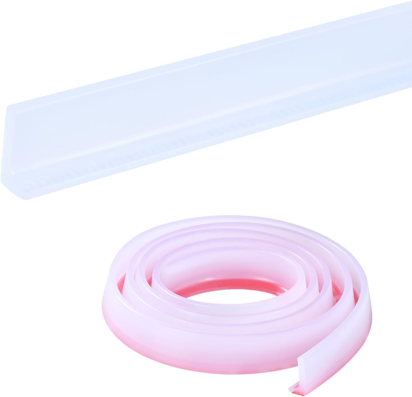 Zayejod 10M Shower Threshold Water Barrier,Wet Room Floor Bathroom Dam,Shower Tray Sealing Strip,Kitchen Sink Bathtub Countertop Retaining Strip, Water Stopper Strip,White(L Shape,3cm High) — image 1