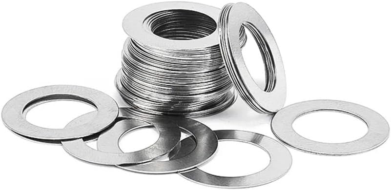 10/50pcs 0.1/0.2/0.3/0.5mm M2 M3 M4 M5 6 to M40 Stainless Steel Adjusting Ultrathin Precision Shim Rings Flat Thin Flat Gasket Fastener Washers(50pcs M2x5,Thick 0.1mm)