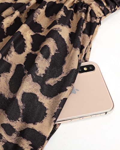 Image of OUGES Casual Summer Dress for Women Wrap V Neck A Line Midi Dresses with Pockets