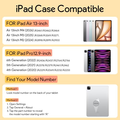 Image of YBING for iPad Air 13 Inch & Pro 12.9 Case with Keyboard - Mouse, 7 Colors Backlit Detachable Keyboard and 360 Rotating Cover for iPad Pro 12.9 (6th, 5th, 4th, 3rd gen), Air 13 M4 /M3 /M2 (Yellow)