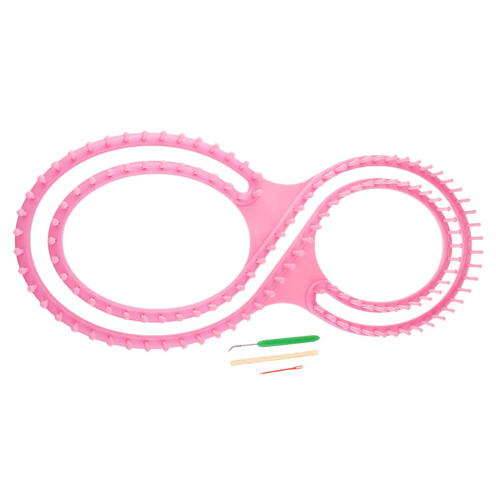 Bonarty 8 Shaped Knitting Loom Set Long Knitting Board Weave Loom Craft Yarn Kit DIY Tool with Crochet Hooks Knitting Needles for Hat Scarf Shawl Sweater Sock