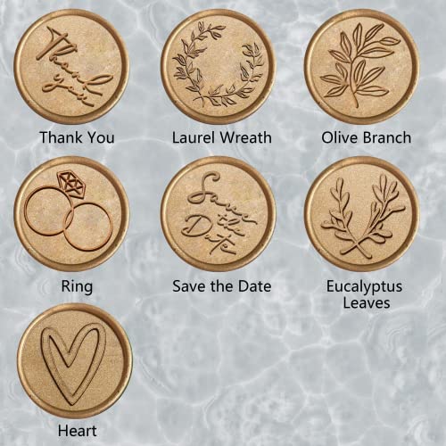 50 Pack Self Adhesive Wax Seal Stickers, Heart Gold Stickers, Pre-Made Real Wax Seals, Envelope Seal Stickers, Envelope Seals, Wedding Envelope Seals, Wedding Invitation Stickers,Birthday Baby Shower #TOP1