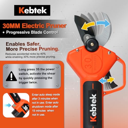 Image of Kebtek Professional Electric Pruning Shears 2025 NEW, 16.8V 30mm Electric Pruner Only Pruner Body Machine