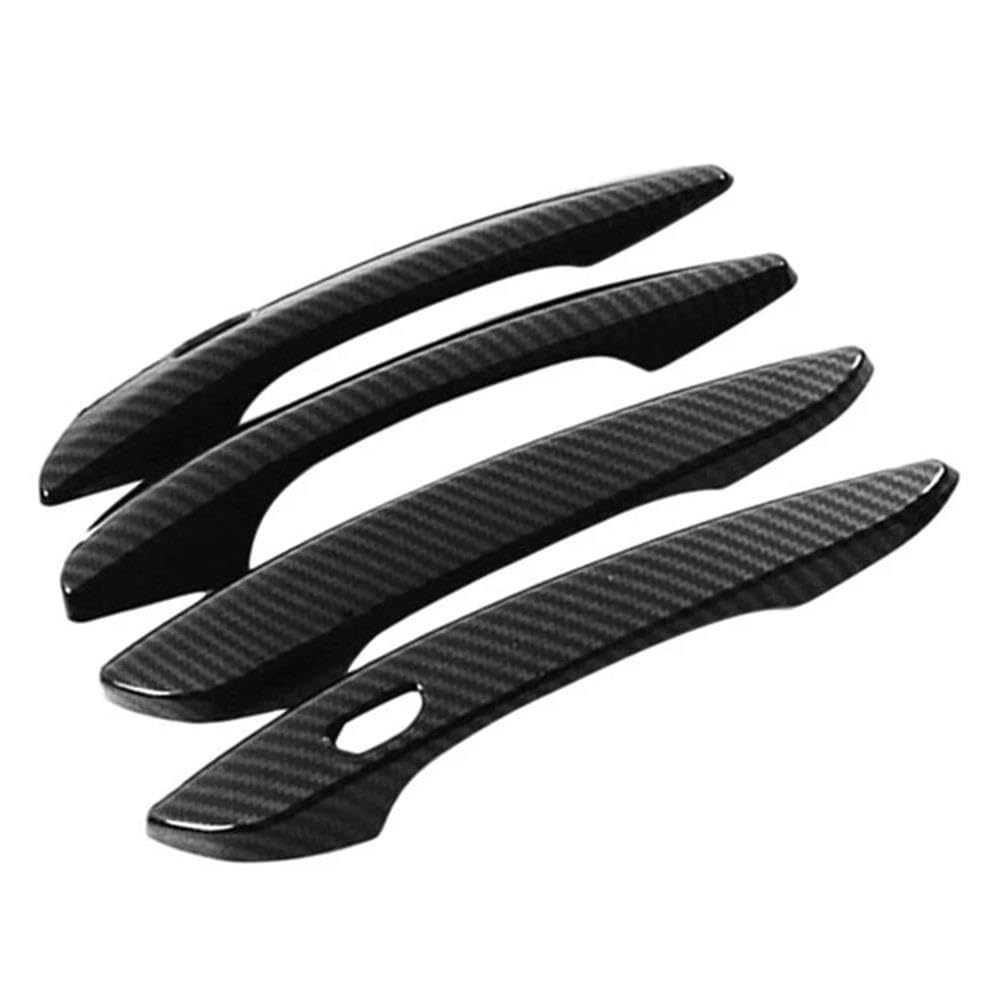 Sxqpocar One Color 4Pcs Carbon Fiber Car Exterior Side Door Handle Frame Cover Trim For Mazda Cx-30 2020 2021 2022 Replacement Parts