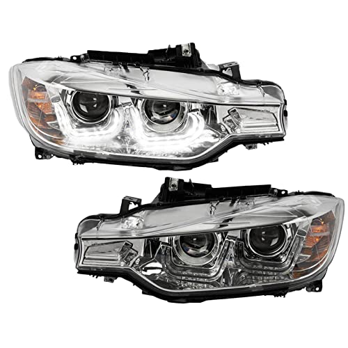 Image of TRQ 2 Piece Headlight Assembly Set Performance Halogen Driver & Passenger Side Compatible with BWM 328i 335i 2012-2015 BM2502169 BM2503169