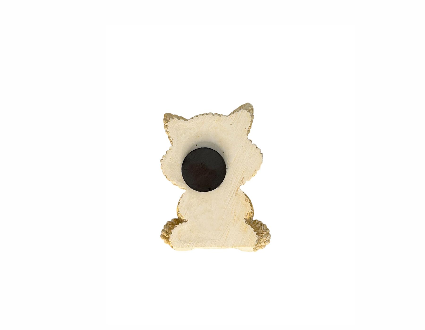 PABEN Magnete Gattino in Resina Beige con Cuoricino Oro, Bomboniera per Nascita, Battesimo, Compleanno, Comunione, cm 5,3, Confezione 24 Pezzi