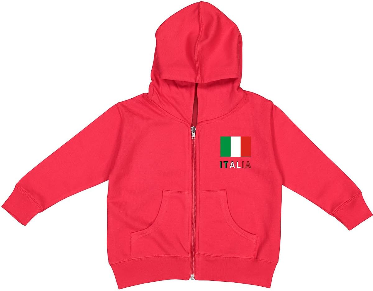 inktastic Italy Flag & Italia - Black Border Toddler Hooded Jacket
