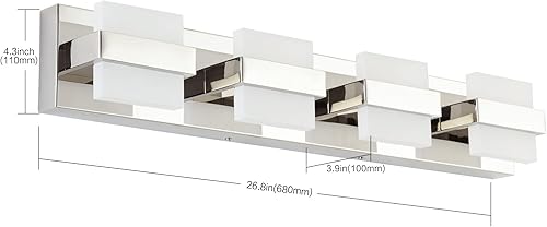 Miniatura 5 de SOLFART Modernas luces LED de tocador de baño con 4 luces sobre espejo (luz cálida)