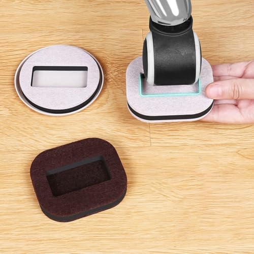 Paquete de 5 protectores de patas de piel, fundas silenciosas para ruedas de sillas para azulejos de madera dura y suelos de madera, fundas de fieltro resistentes a los arañazos con agarre