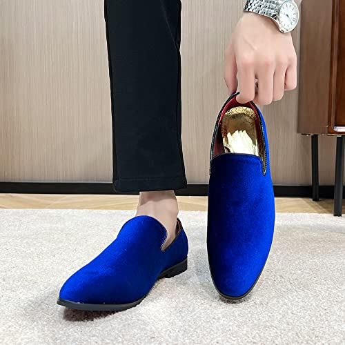 Image of FLQL Men's Luxury Penny Loafer Slip-On Velvet Shoes Party Dancing Shoes Suede Wedding Shoes Plus Size 7-13