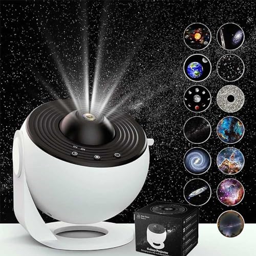 Planetarium Aurora LED Galaxy Starry Projector With 13 Planet Discs - Realistic Celestial Light for Children's Room, Party, Ceiling
