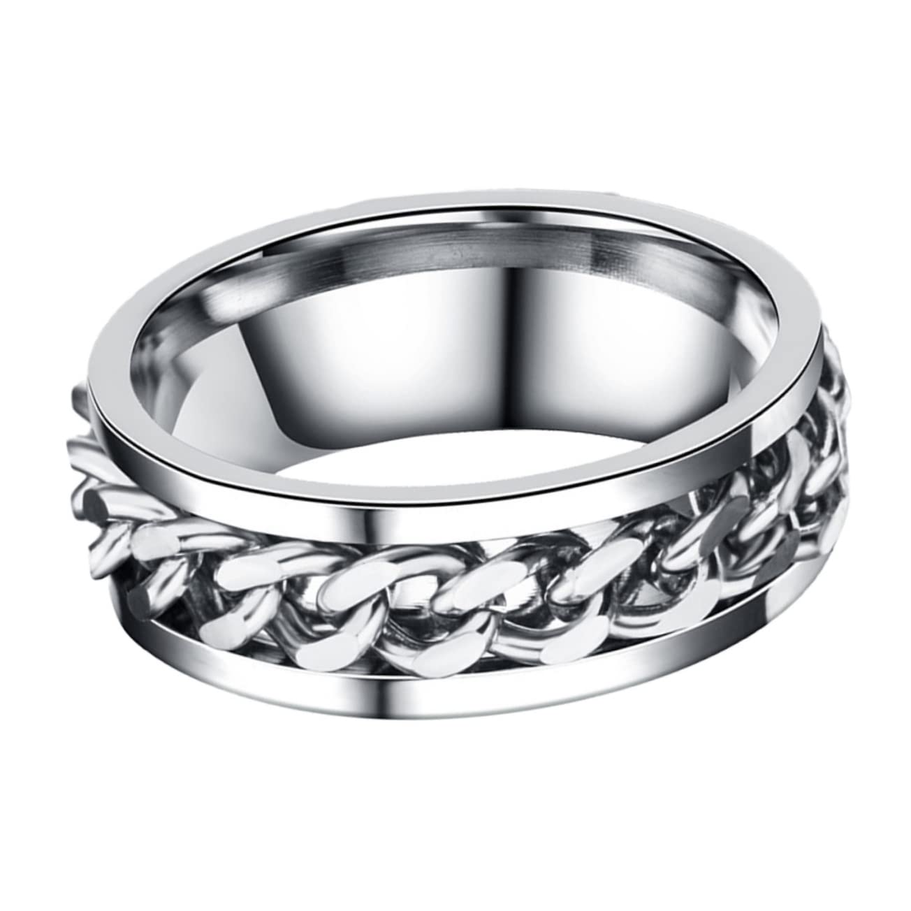 Jewellery Edelstahl einfach für Männer kreativer Mode Fingerstahl Farbgröße 8 ideal als Ring oder einzigartig mit Box Jewellery