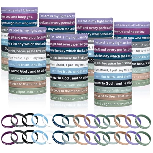 Estune 240 Pieces Bible Verses Bracelets Motivational Scripture Bracelets Bulk
