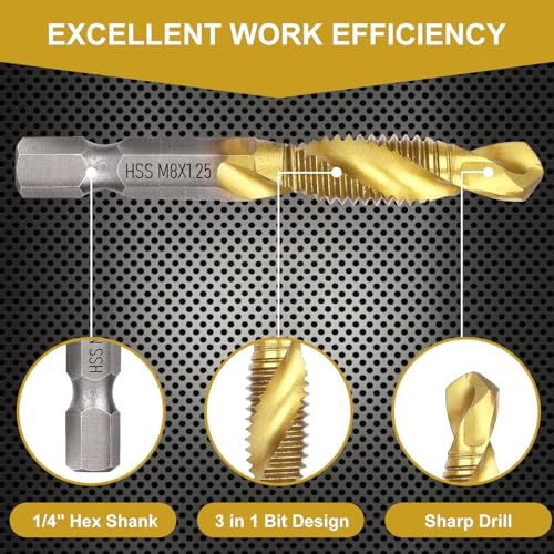Image of Valkynos Drill Tap Set with Quick-Change Adapter of 13Pcs