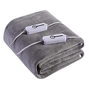 Electric Mattress Pad with Dual Control Queen Size 60″x80″, 4 Heating Levels & Auto Shut Off, Fast Heating Mattress Cover Bed Toppers Stretches up 21″ Deep Pocket, Coral Fleece