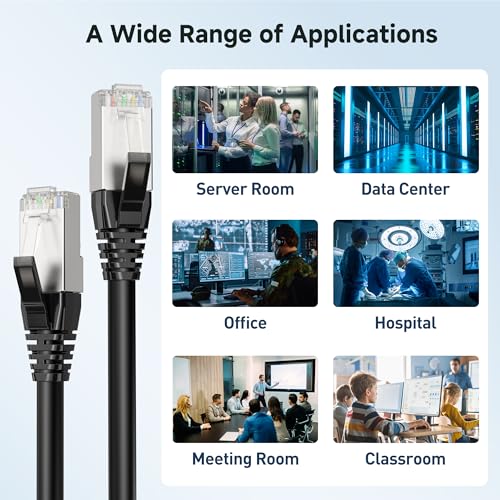 Cable Matters [Cat8 Certified] 40Gbps Shielded Cat 8 Ethernet Cable - 10ft, 2000Mhz Category 8 Ethernet Cord, Cat8 Cable for Gaming, Black by Cable Matters - Image 7