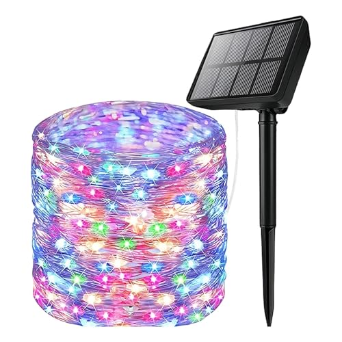 ETUCYNG - Guirnalda de luces solares LED para exteriores, decoración de ambiente luminosa, para jardín, valla, terraza, fiesta