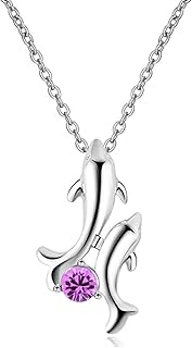 Dolphin Necklace Dolphin Jewelry with Crystals Pendant Necklace Dolphin for Women Girls Professional and Fashion