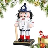 Nhujevkom Figuras De Cascanueces Decorativo, Cascanueces De Béisbol Y Fútbol Temática Deportiva 15 Cm para Mesa, Figuras Decorativas para Escritorio Estantería Centro De Mesa Decoración