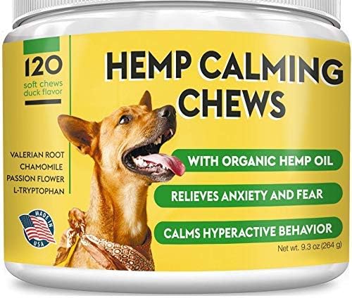 Pawfectchow Calming Treats for Dogs - Made in USA - Oil - Dog Anxiety Relief - Aids Stress Barking Separation Fireworks & Thunder - Aggressive Behavior - 120 Soft Chews