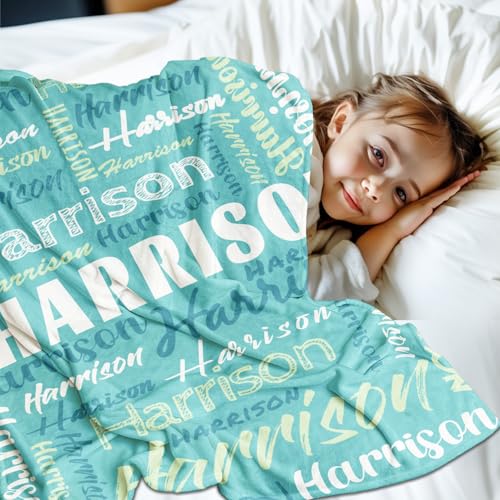 TICBIK Personalized Blanket, Personalized Blankets for Kids, Name Blankets Personalized Kids, Customized Blanket, Personalized Blankets for Adults, Birthday Christmas Valentines Day Gift