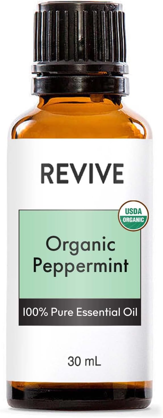 USDA Certified Organic Peppermint 30ml Essential Oil by Revive Essential Oils - 100% Pure Therapeutic Grade, for Diffuser, Humidifier, Massage, Aromatherapy, Skin & Hair Care