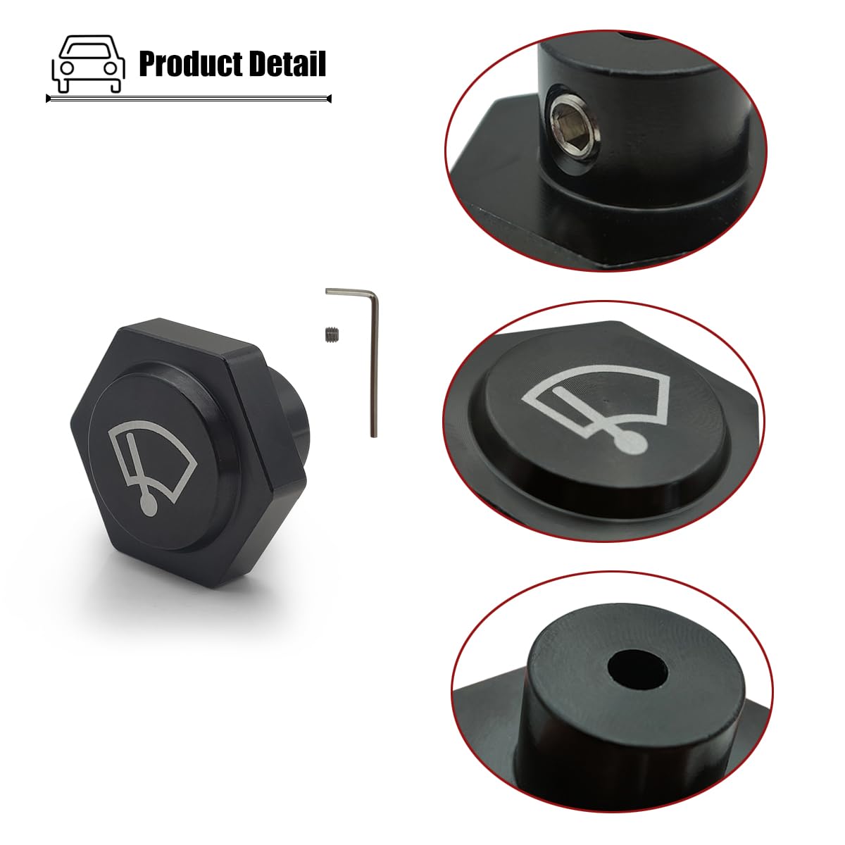 Aluminum Windshield Wiper Switch Knob Compatible with Ford Truck F150 F250 F350 1985-1991, for Ford Bronco 1985-1989