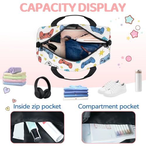 Sports Duffle Bag, Small Gym Bags With Zipper, Ballet Dance Bag for Girls, Workout Soccer Bags for Boys Weekend Overnight Shoulder Carry-On Travel Tote (Game Console)3