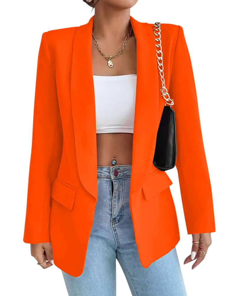 Tomwell Blazer Femme Manches Longues Casual Revers OL Business Veste de Costume Devant Ouvert Manteau Cardigan Blazer Jacket avec Poches
